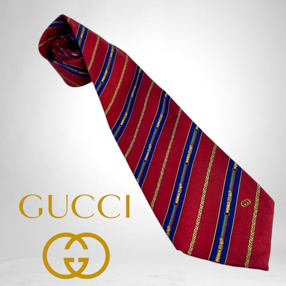 Handsome Vintage GUCCI Italian Silk Tie - Picture 1 of 8